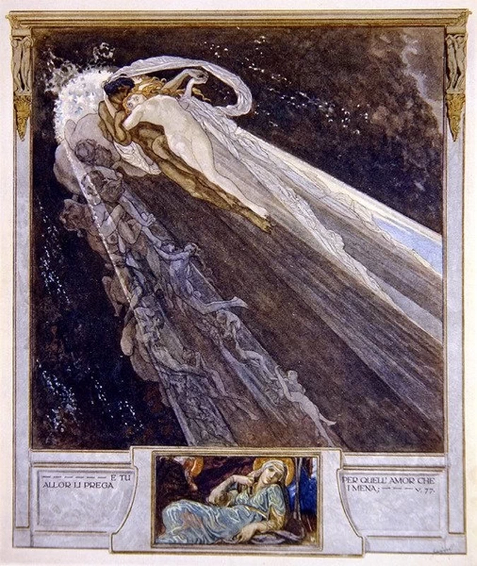 Illustrazione dalla Divina Commedia di Dante, Inferno, Canto V
